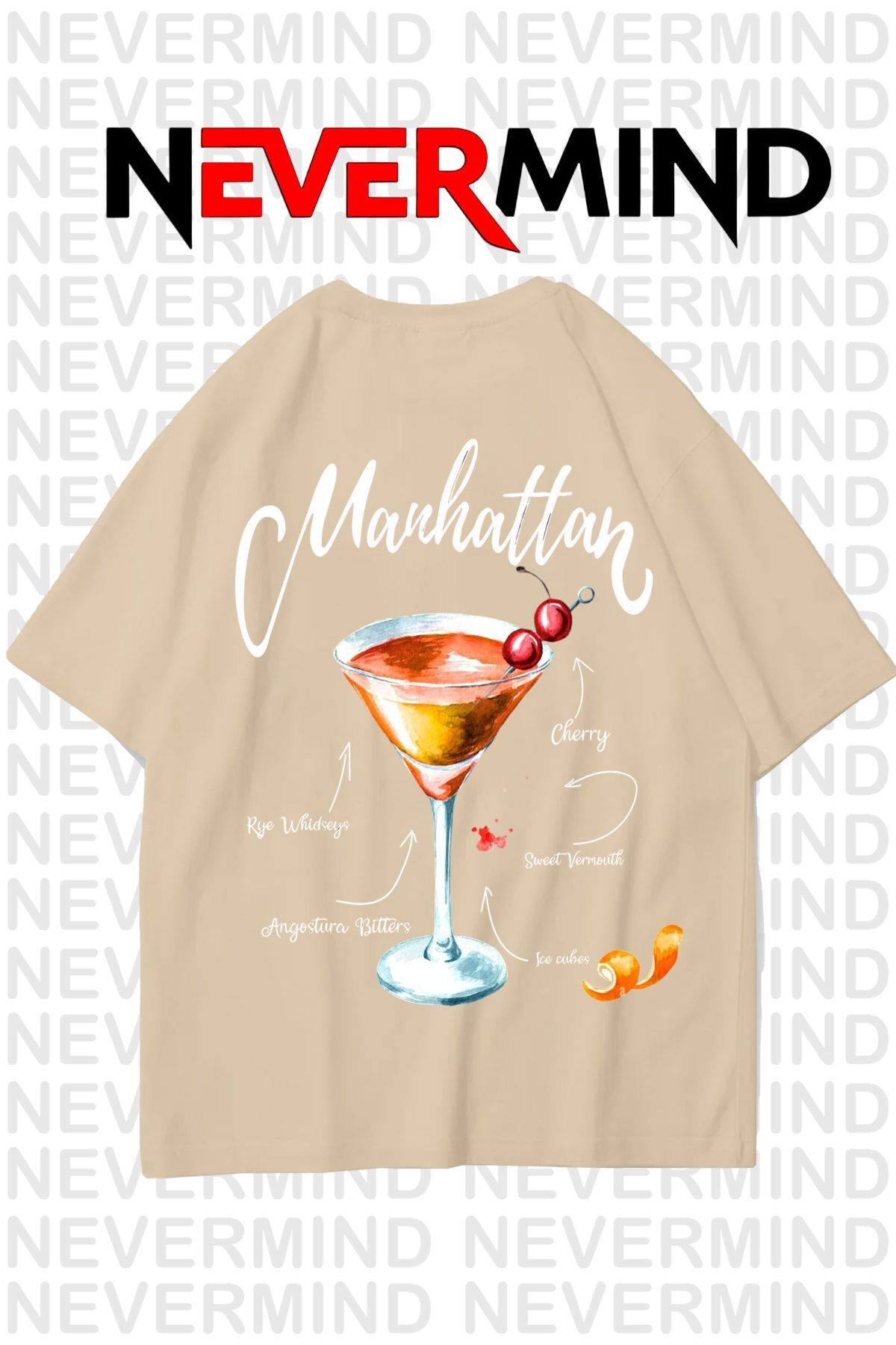 Unisex Manhattan Kokteyl Oversize Tişört