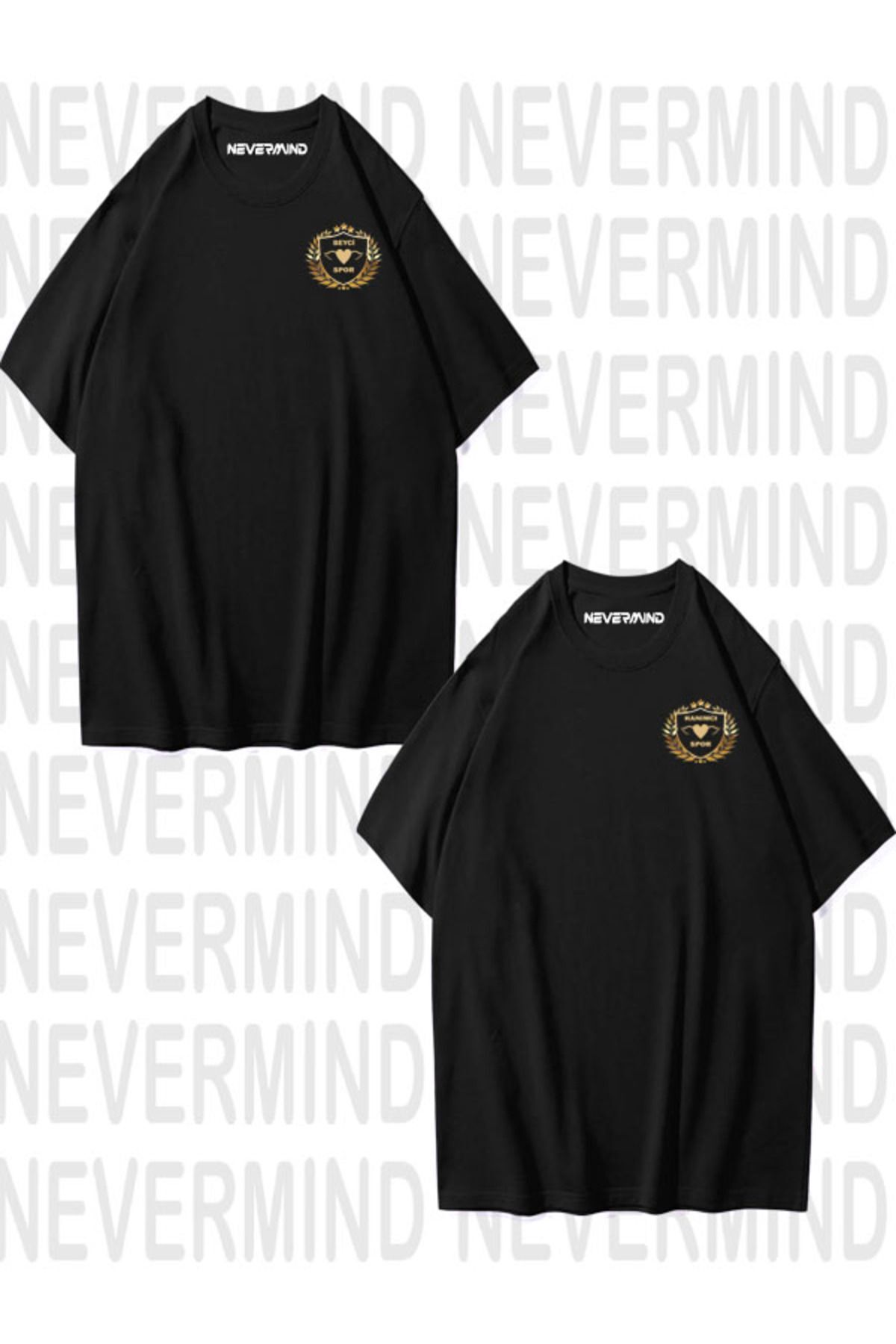 Hanımcı/Beyci Spor Baskılı İkili Oversize Sevgili Tshirt Eş Kombini