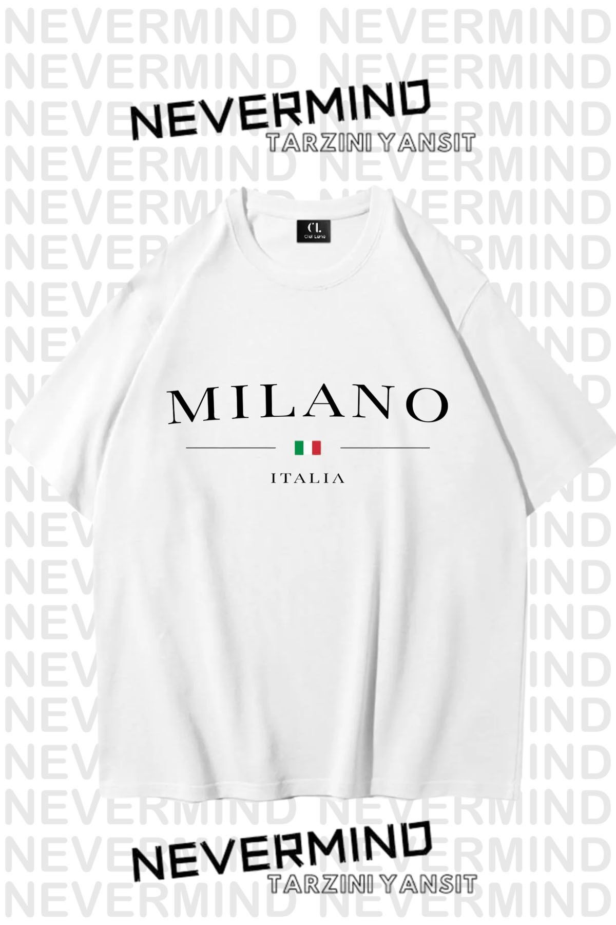 Unisex Baskılı Oversize %100 Pamuk T-shirt