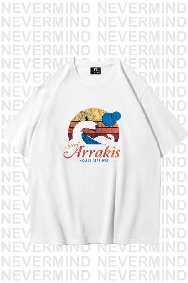 Unisex Kadın Erkek Arrakis Özel Tasarım Baskılı  Oversize Tshirt