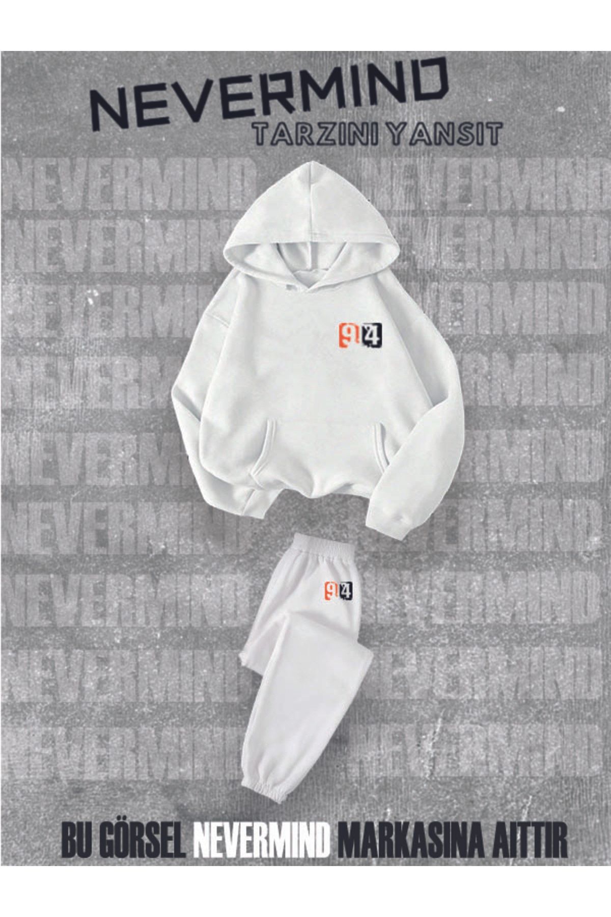 Eşofman Takımı Sweatshirt Jogger - Oversize Pamuk 94 Baskılı Sweatshirt-Jogger Alt