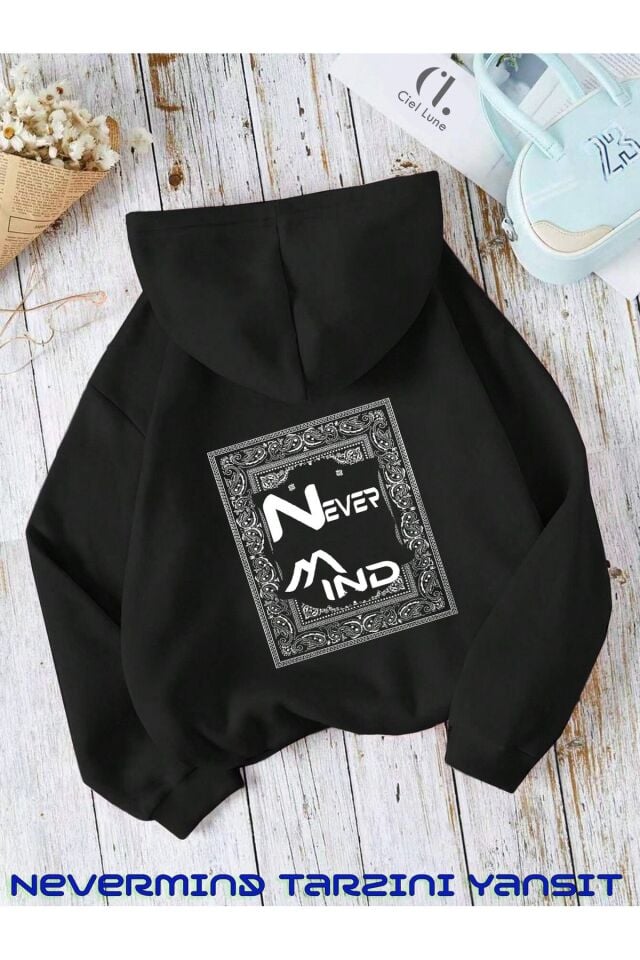 Unisex Carpet Regional Baskılı Oversize Baskılı Kapşonlu Sweatshirt 3 Iplik