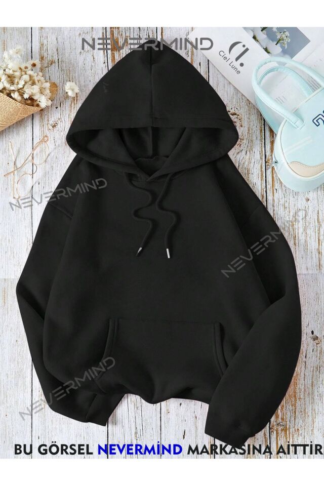 Unisex Astro Sırt Baskılı Oversize Baskılı Kapşonlu Sweatshirt 3 Iplik