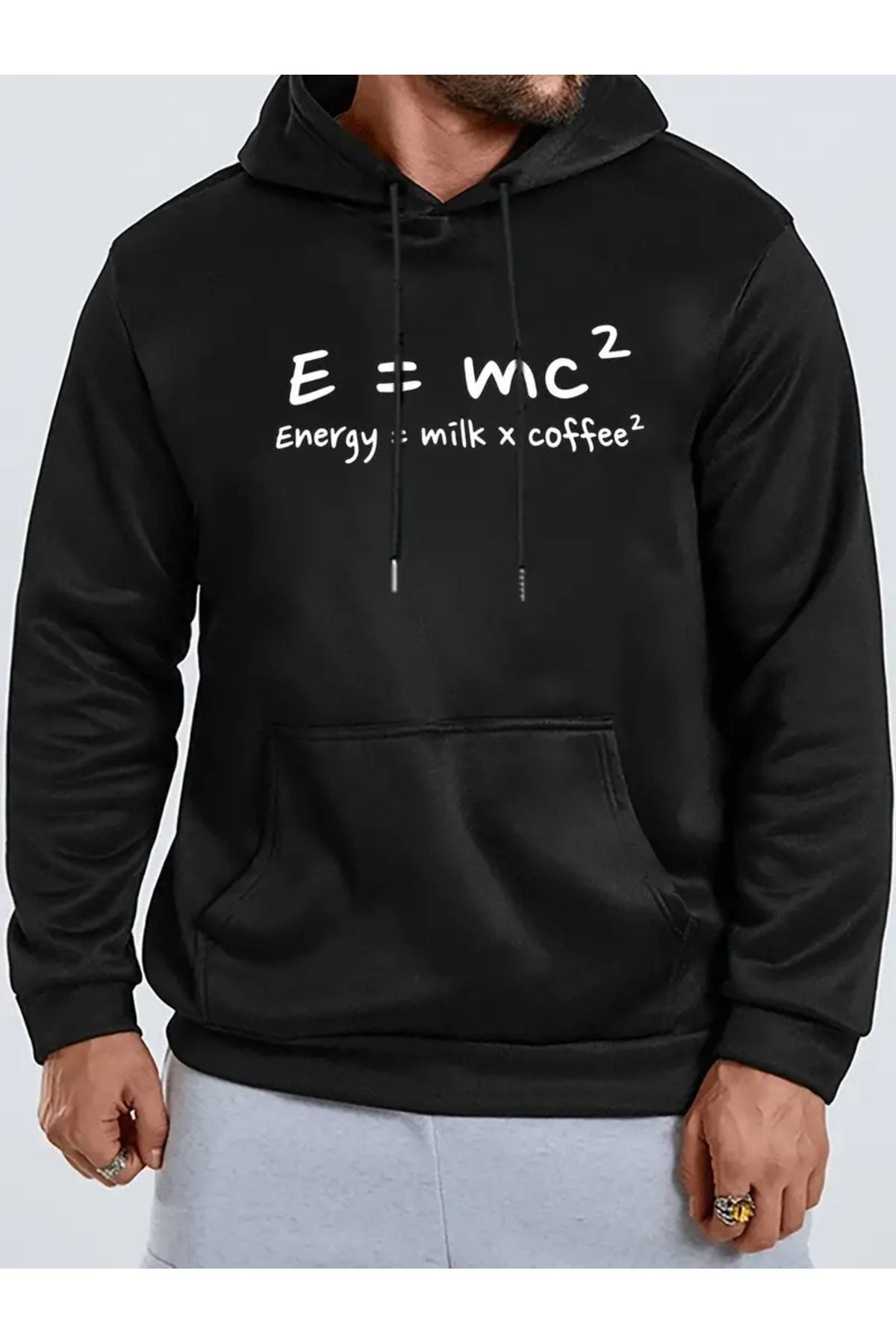 Unisex Energy Emc Baskılı Oversize Baskılı Kapşonlu Sweatshirt 3 Iplik