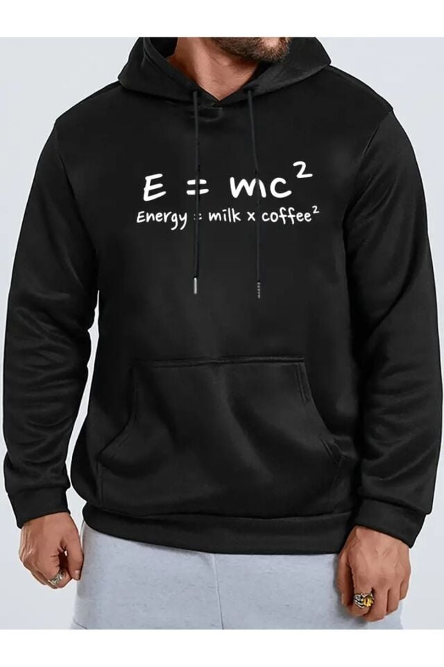 Unisex Energy Emc Baskılı Oversize Baskılı Kapşonlu Sweatshirt 3 Iplik