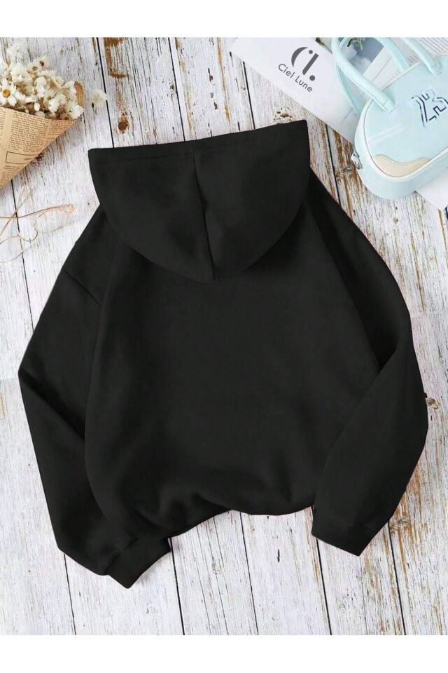 Unisex Vıkıng Valhala Baskılı Oversize Baskılı Kapşonlu Sweatshirt 3 Iplik