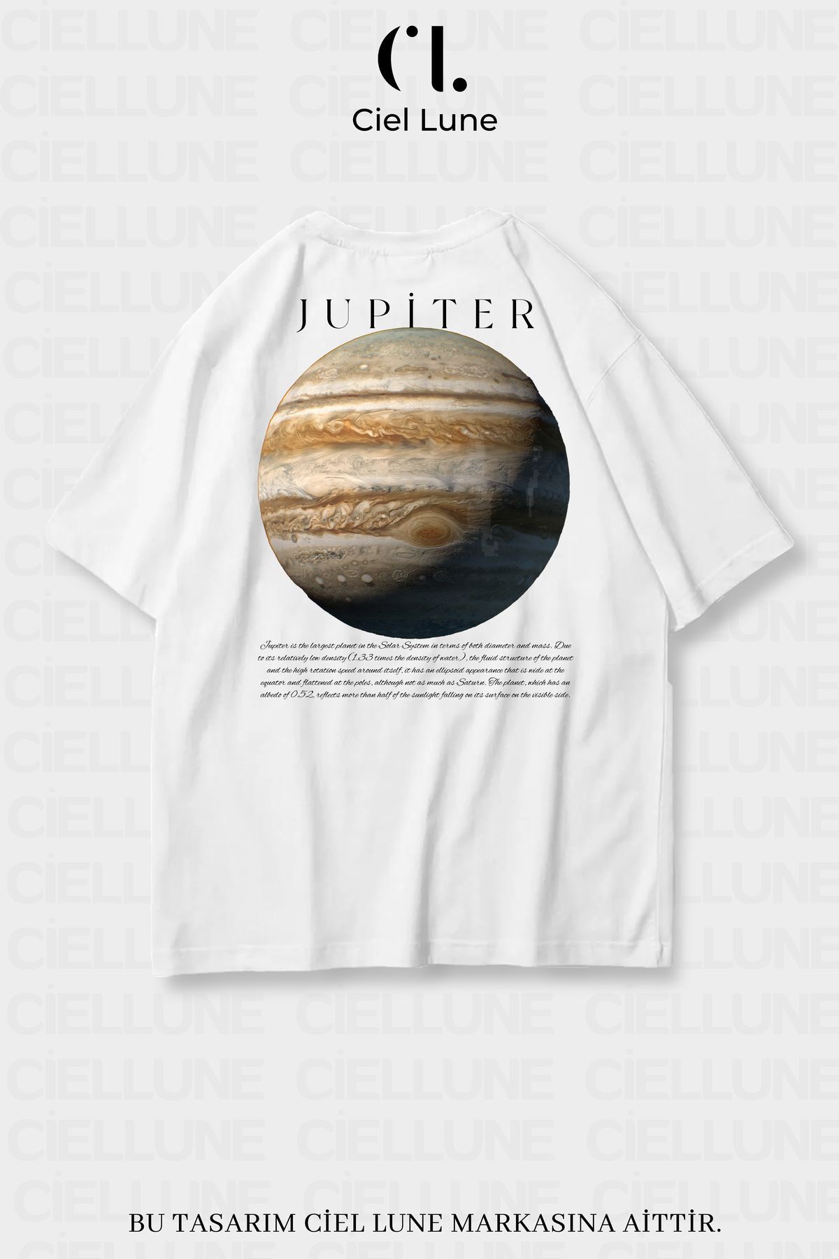 Unisex Kadın Erkek Jupiter Baskılı Özel Tasarım Oversize T-shirt