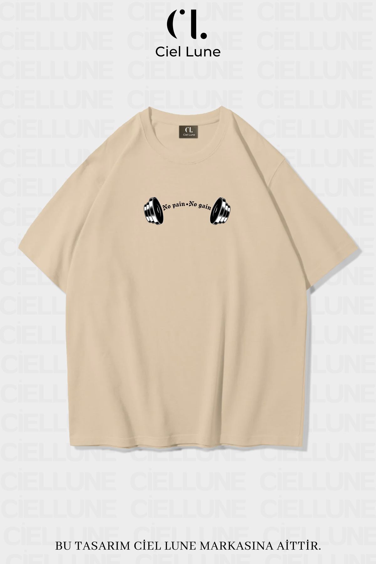 Unisex Kadın Erkek No Rain No Gain Baskılı Özel Tasarım Oversize T-shirt