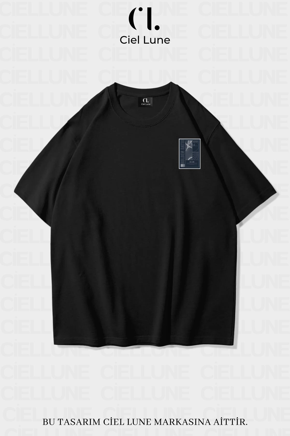 Unisex Kadın Erkek Golden Ratio Baskılı Özel Tasarım Oversize T-shirt