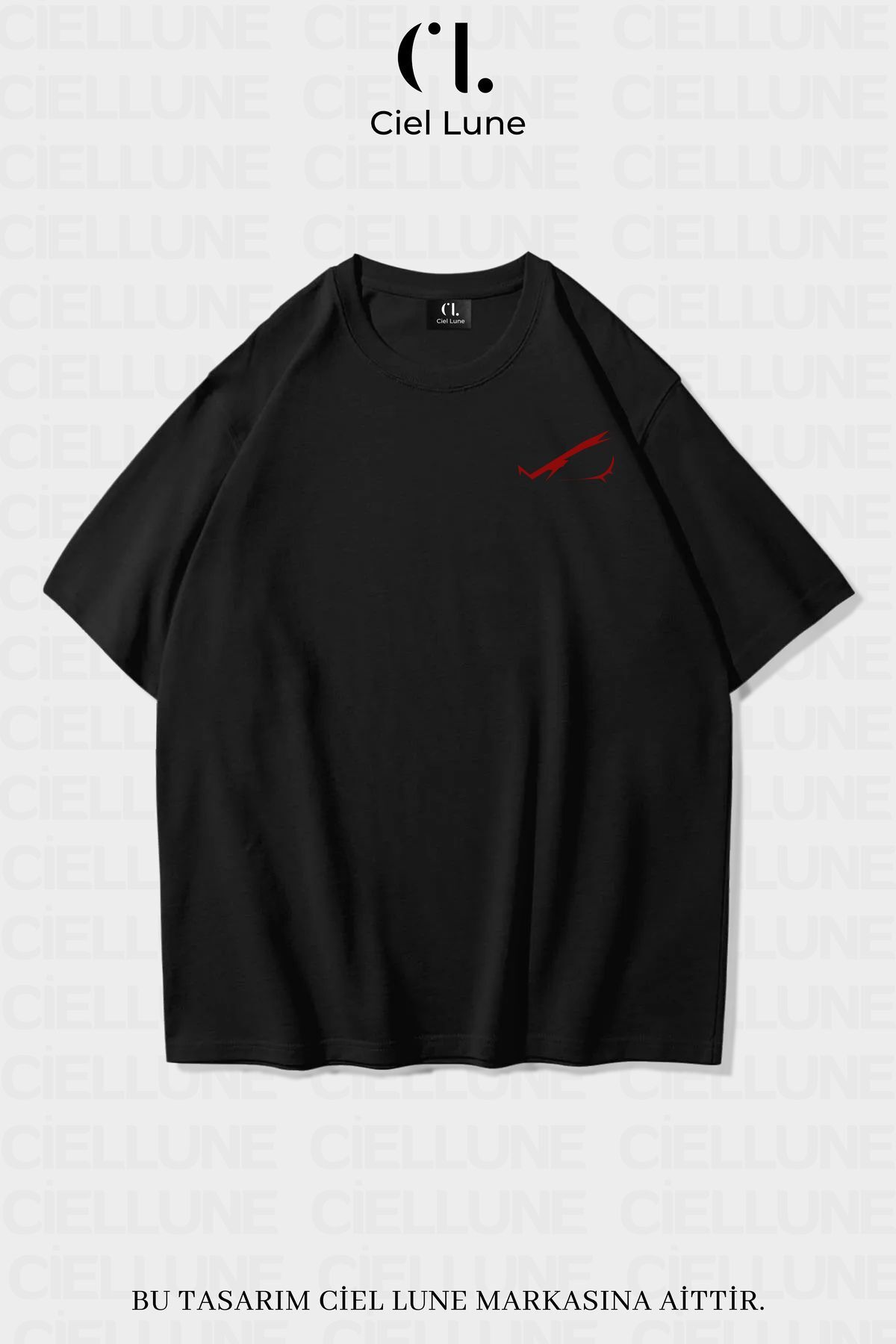 Unisex Kadın Erkek Red Eyes Baskılı Özel Tasarım Oversize T-shirt