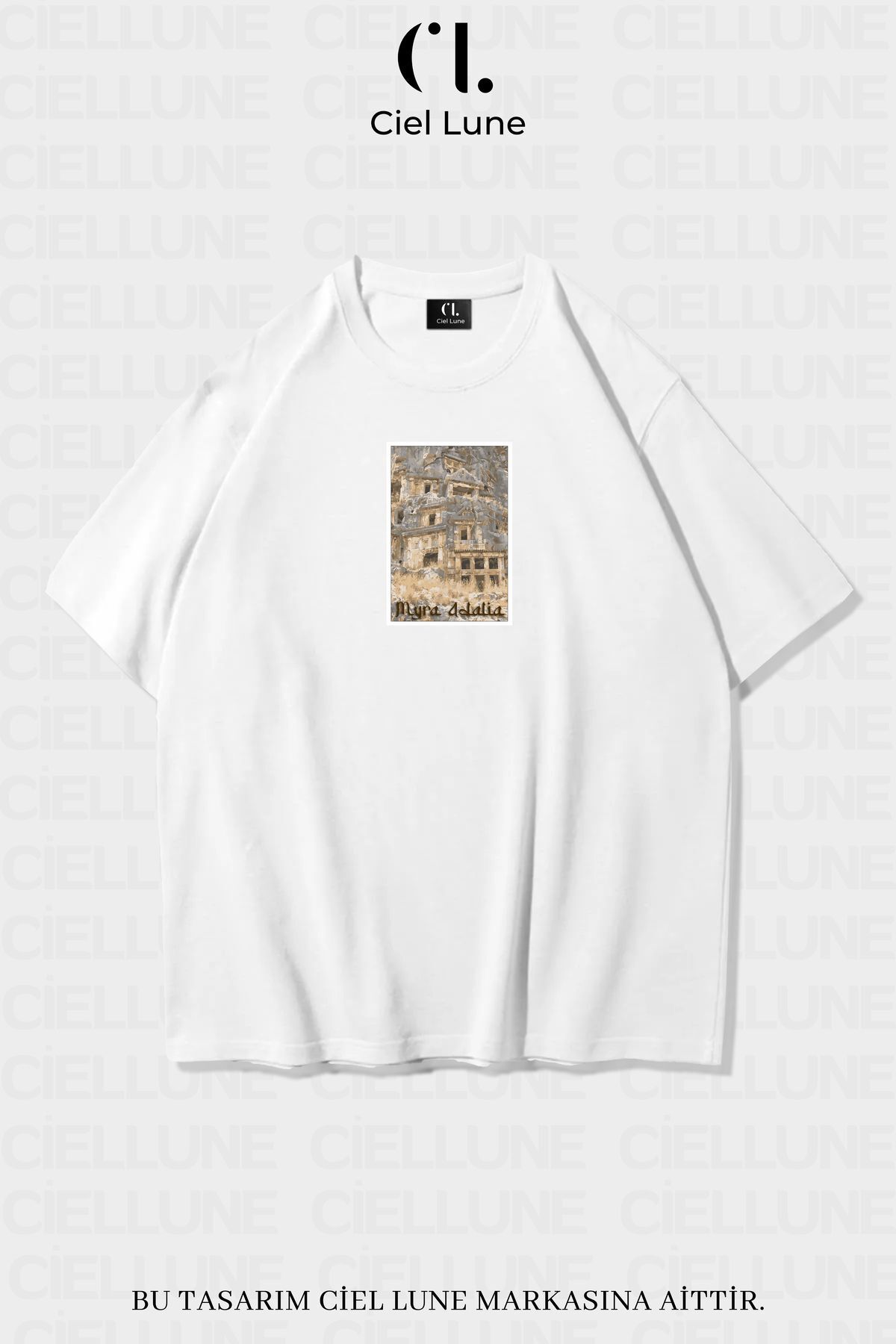 Unisex Kadın Erkek Myra Adalia Baskılı Özel Tasarım Oversize T-shirt