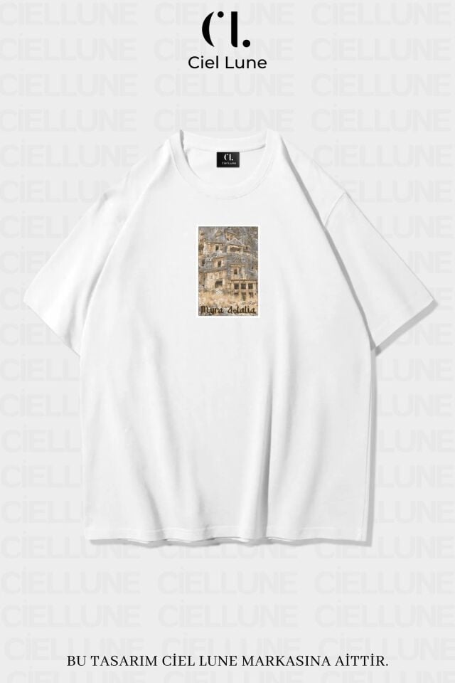 Unisex Kadın Erkek Myra Adalia Baskılı Özel Tasarım Oversize T-shirt