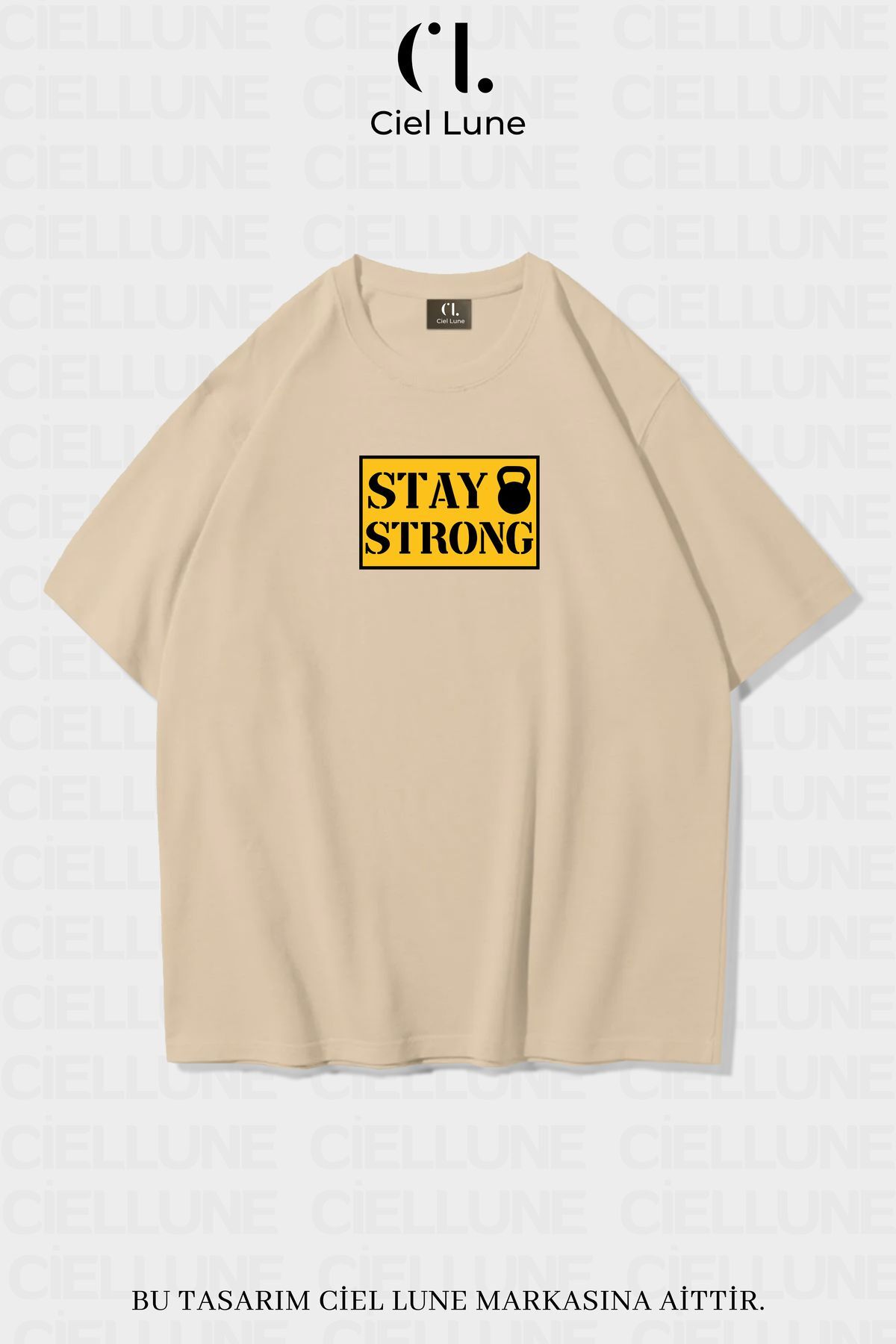Unisex Kadın Erkek Stay Strong Baskılı Özel Tasarım Oversize T-shirt