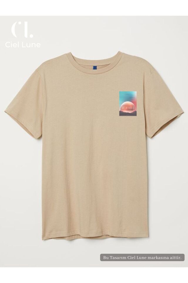 Unisex Kadın Erkek Dream World Baskılı Özel Tasarım Oversize T-shirt