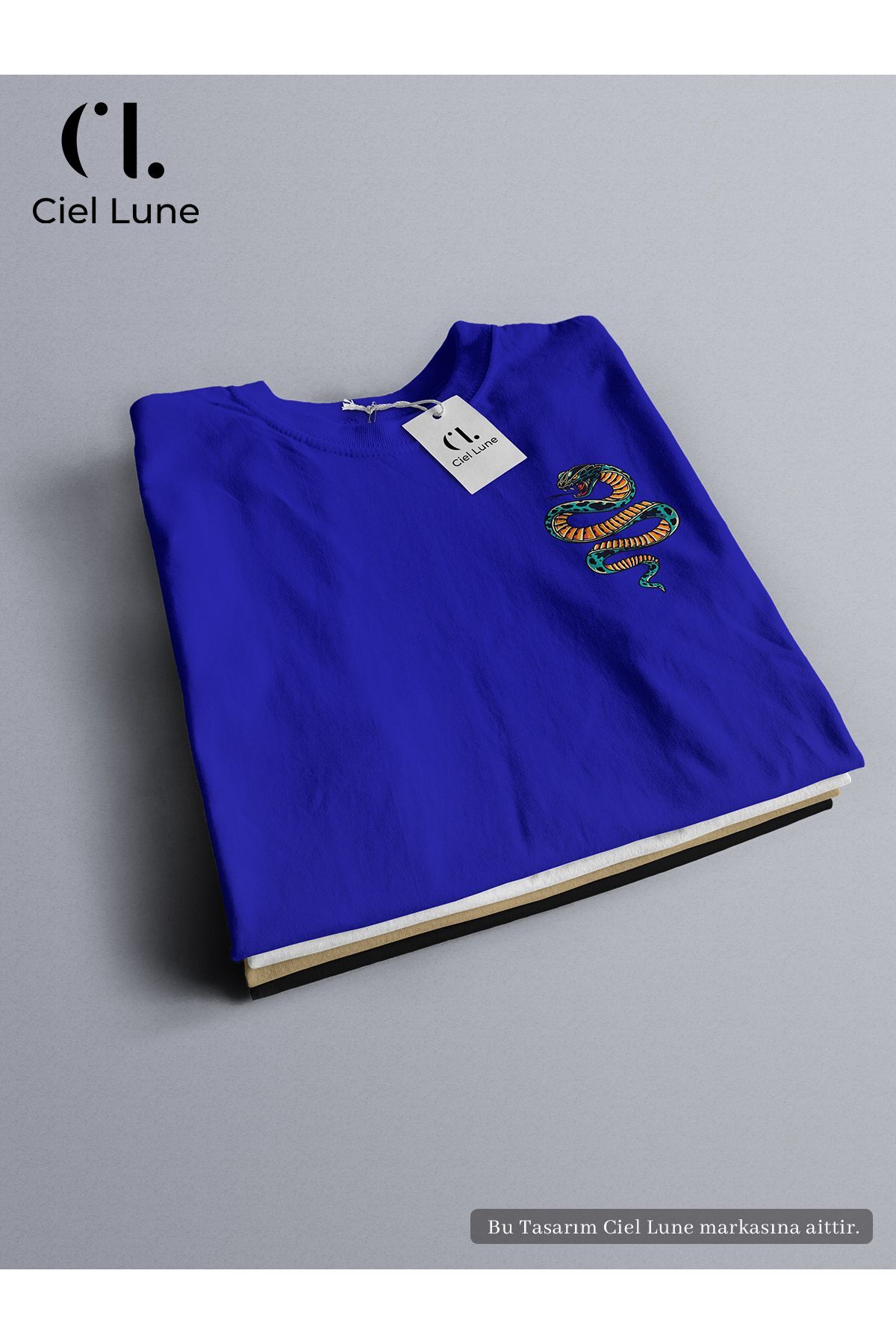 Unisex Retro Snake Özel Tasarım - Oversize T-Shirt