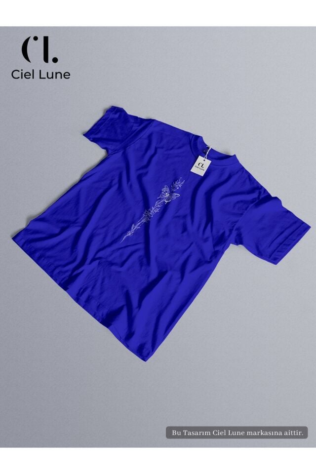 Unisex Butterfly Flower Özel Tasarım - Oversize T-Shirt