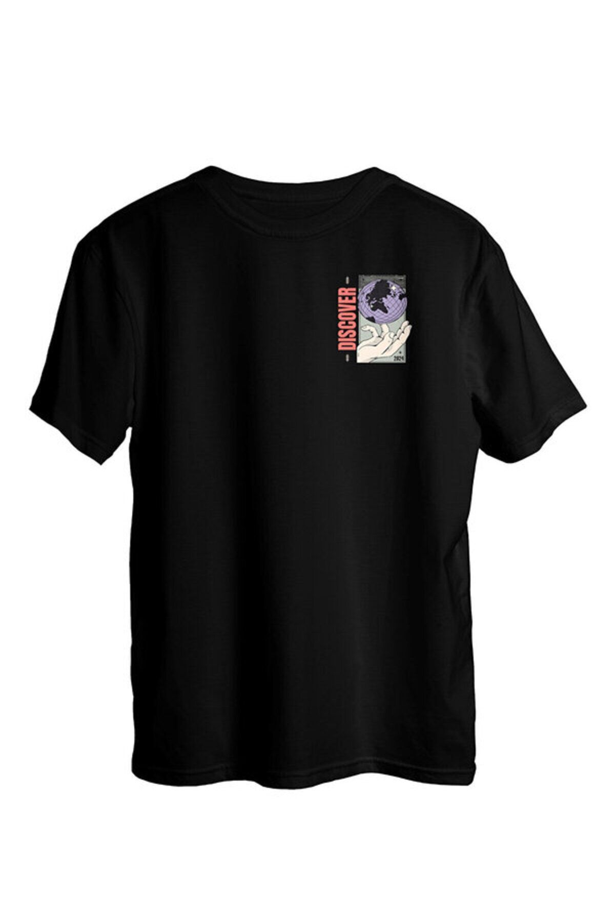 Discover Oversize Siyah T-shirt Unisex