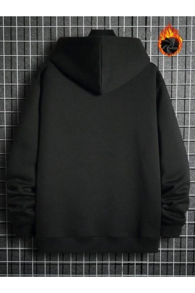 Unisex Sporcu Panda Baskılı İpli Kapüşonlu Oversize 2 iplik