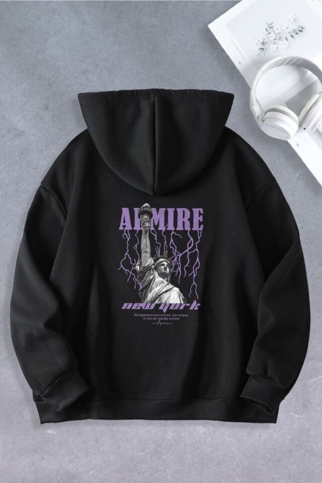 Unisex Kadın Erkek NewYork Şimşek Modeli Oversize Sweatshirt 2 İPLİK