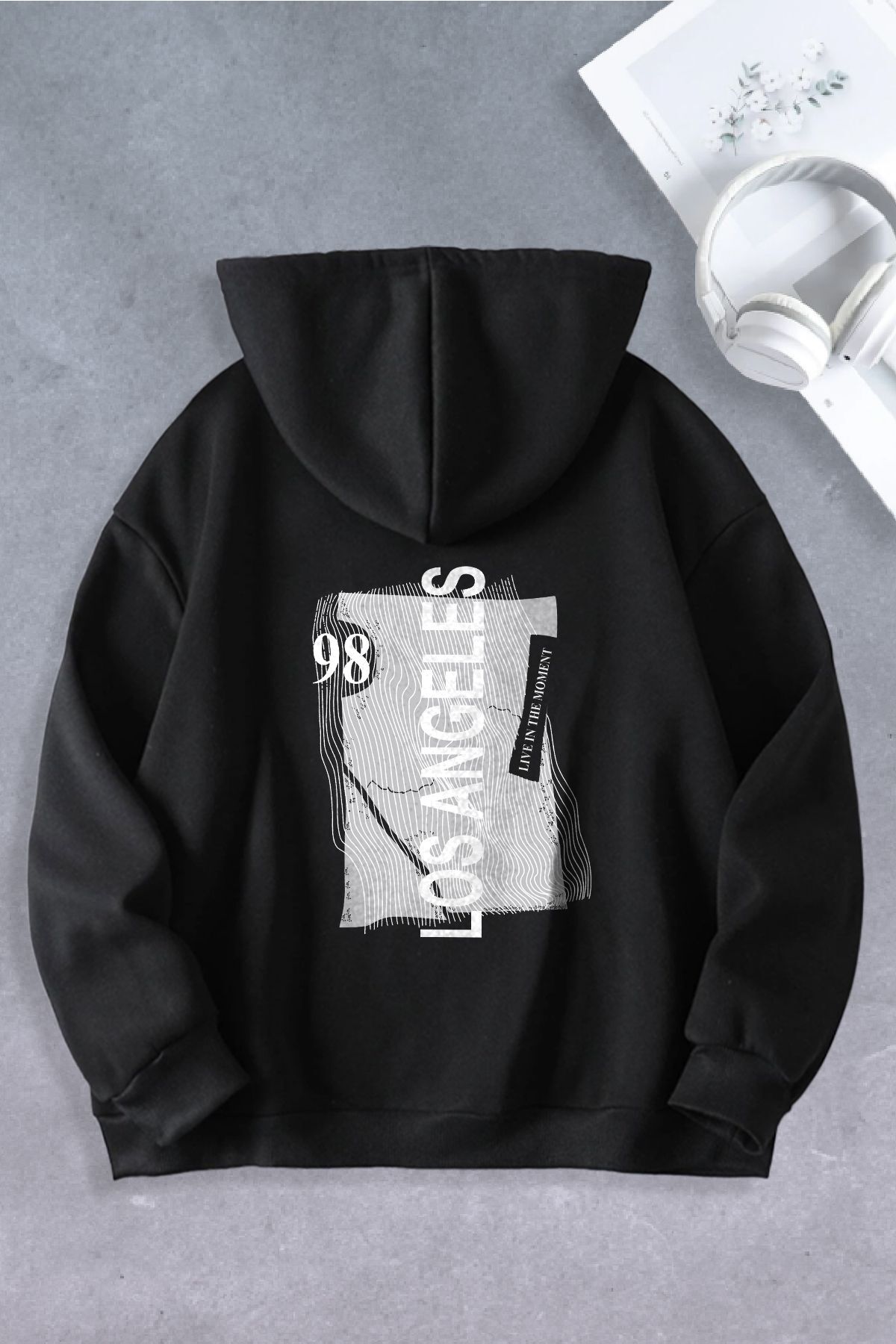 Unisex Kadın Erkek Los Angeles 1998 Baskılı Oversize Sweatshirt 2 İPLİK