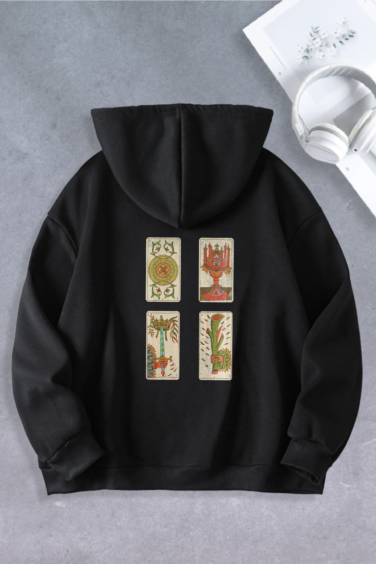 Unisex Kadın Erkek Minor Tarot Modeli Oversize Sweatshirt 2 İPLİK