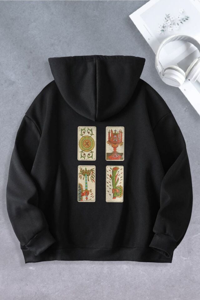 Unisex Kadın Erkek Minor Tarot Modeli Oversize Sweatshirt 2 İPLİK