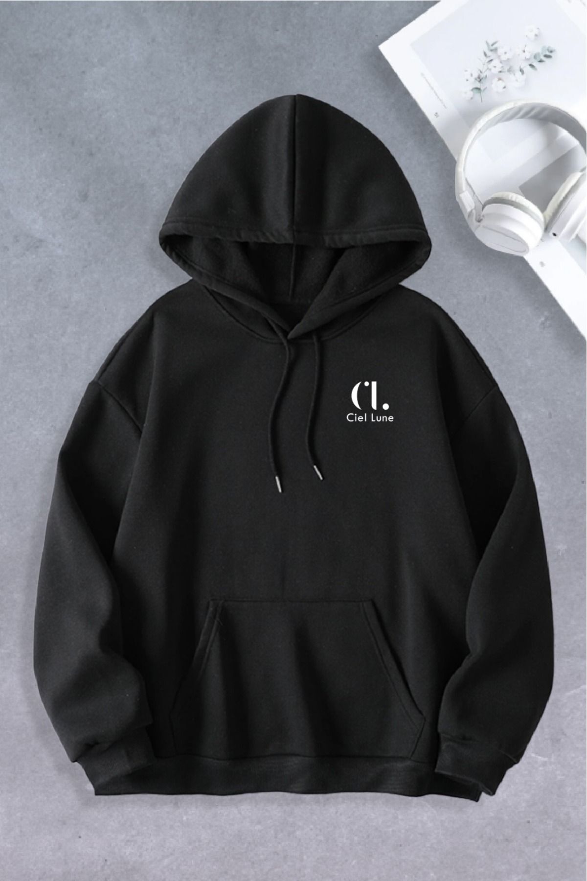 Unisex Kadın Erkek Ciel Lune Markalı Oversize Sweatshirt