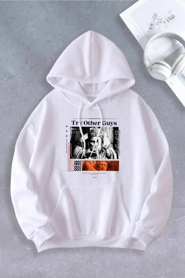 Unisex Kadın Erkek Try Othet Guys Baskılı Oversize Sweatshirt