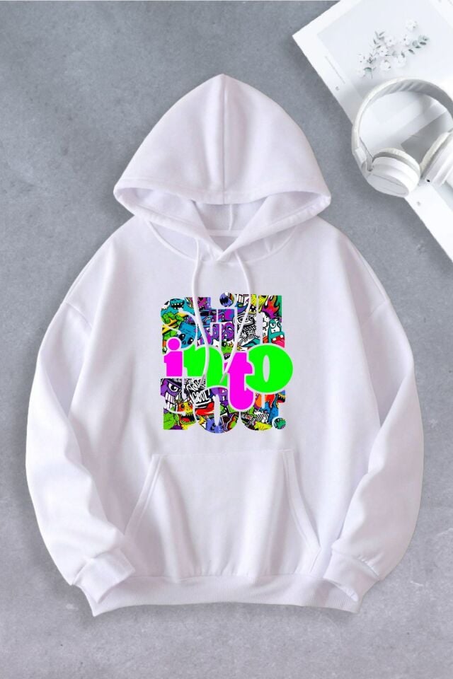 Unisex Kadın Erkek Still Desenli Baskılı Oversize Sweatshirt