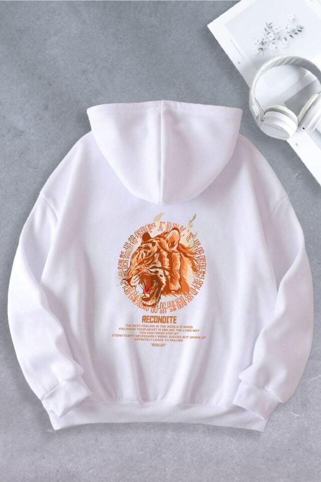 Unisex Kadın Erkek Tiger Baskılı Oversize Sweatshirt