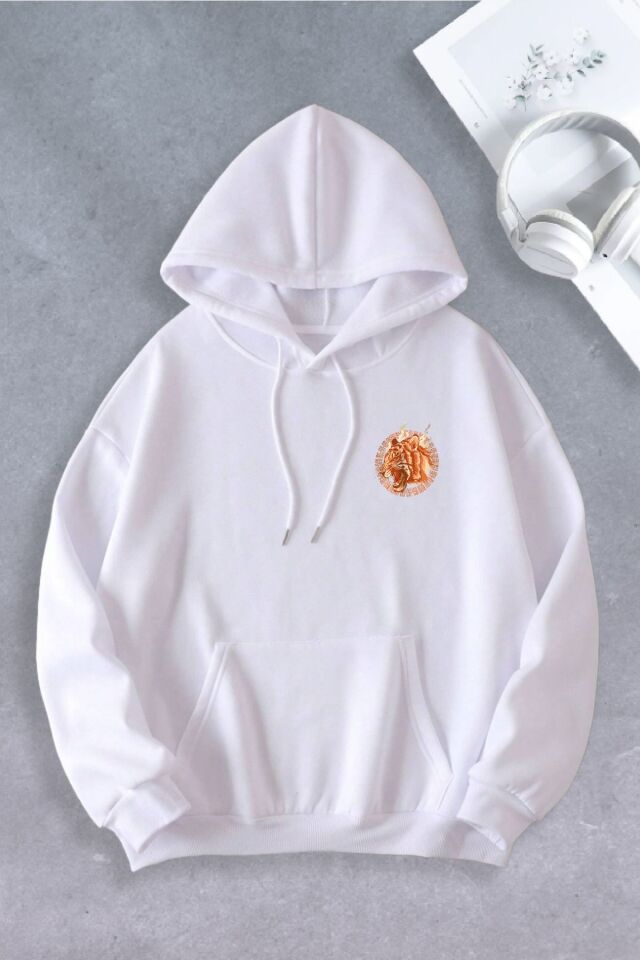 Unisex Kadın Erkek Tiger Baskılı Oversize Sweatshirt