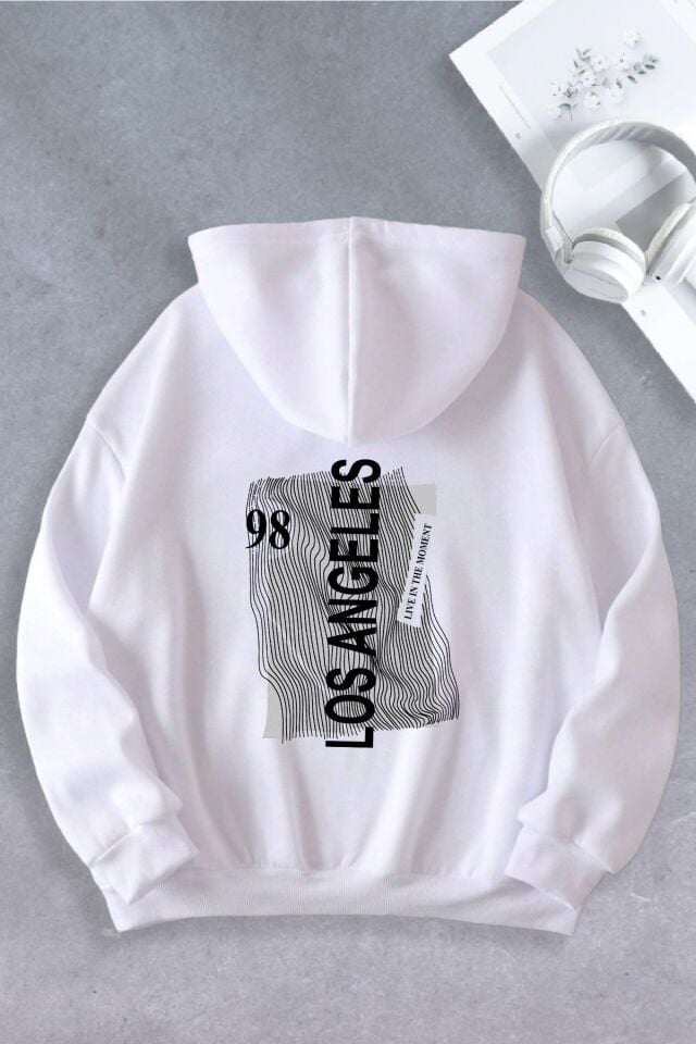 Unisex Kadın Erkek Los Angeles 1998 Baskılı Oversize Sweatshirt