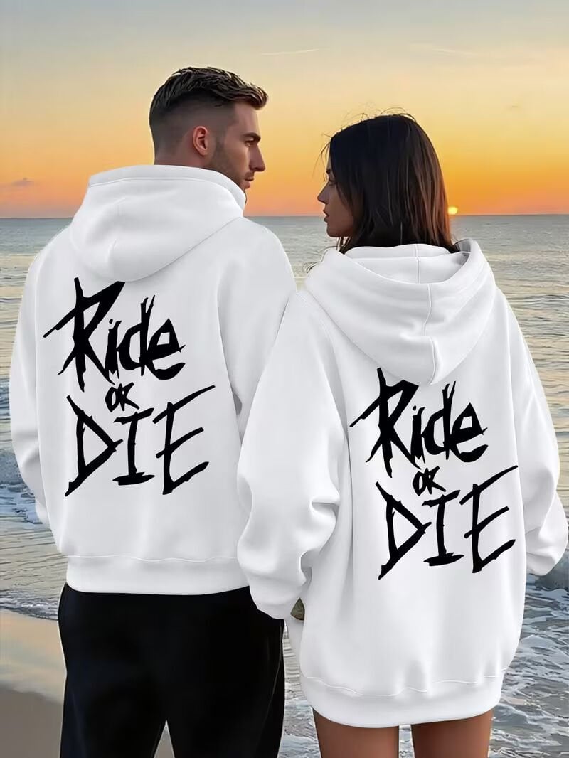 Ride Or Die Siyah Hoodie – Oversize Unisex Kapüşonlu Sweatshirt 2'li Set | NEVERMIND