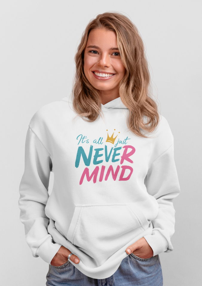 Oversize Kapüşonlu Hoodie - Unisex Just Baskılı Sweatshirt Streetwear Tarz