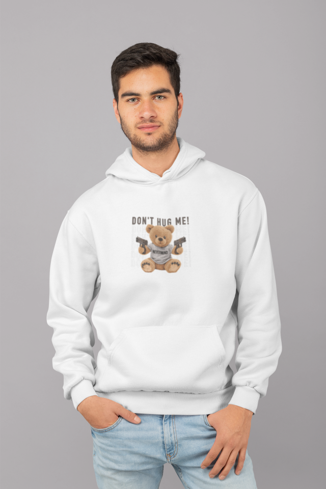 Unisex Oversize Kapüşonlu Sweatshirt - Graffiti Yazı Baskılı Streetwear Hoodie