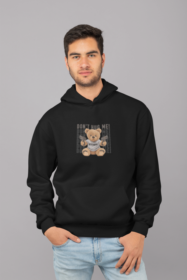 Unisex Oversize Kapüşonlu Sweatshirt - Graffiti Yazı Baskılı Streetwear Hoodie