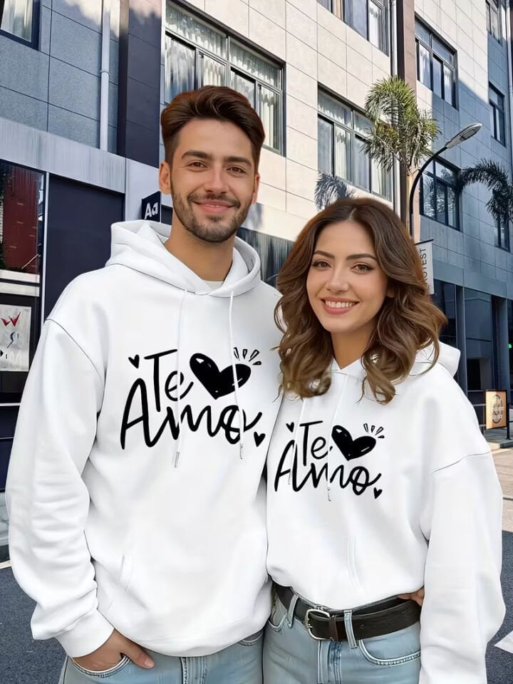 Te Amo Çift Hoodie –Oversize Unisex Sevgili Kombin Sweatshirt | NEVERMIND