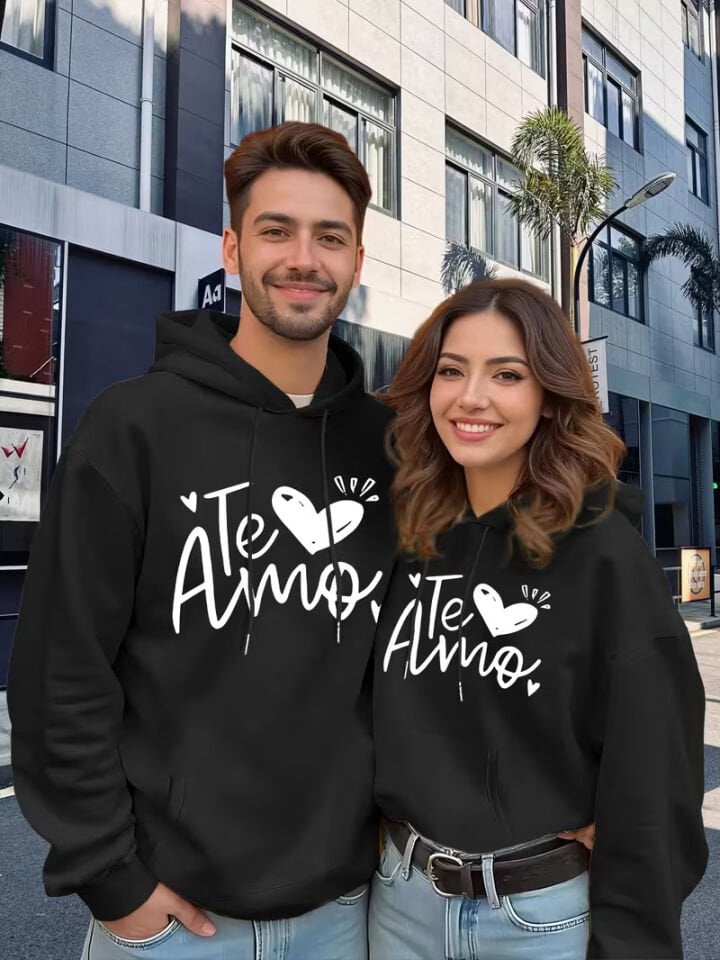 Te Amo Çift Hoodie –Oversize Unisex Sevgili Kombin Sweatshirt | NEVERMIND