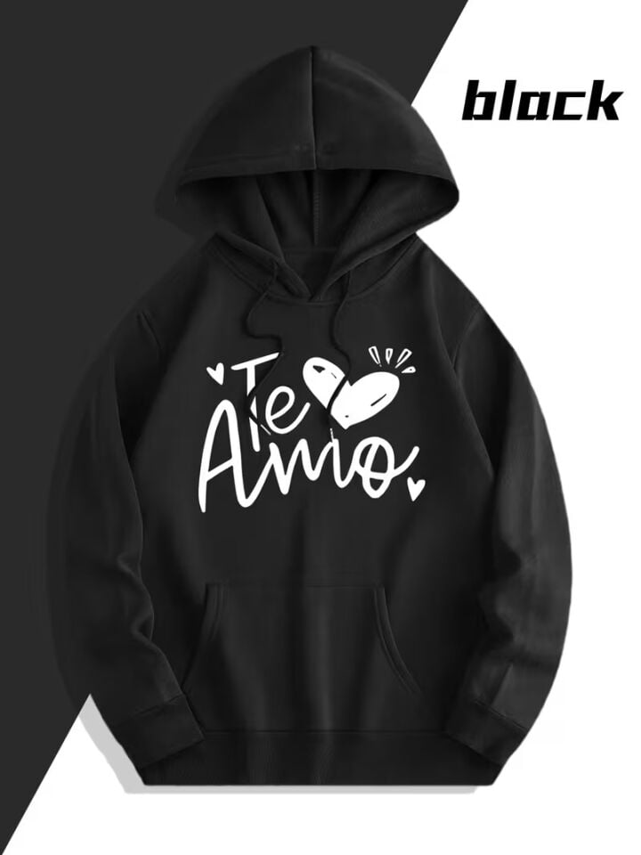 Te Amo Çift Hoodie –Oversize Unisex Sevgili Kombin Sweatshirt | NEVERMIND