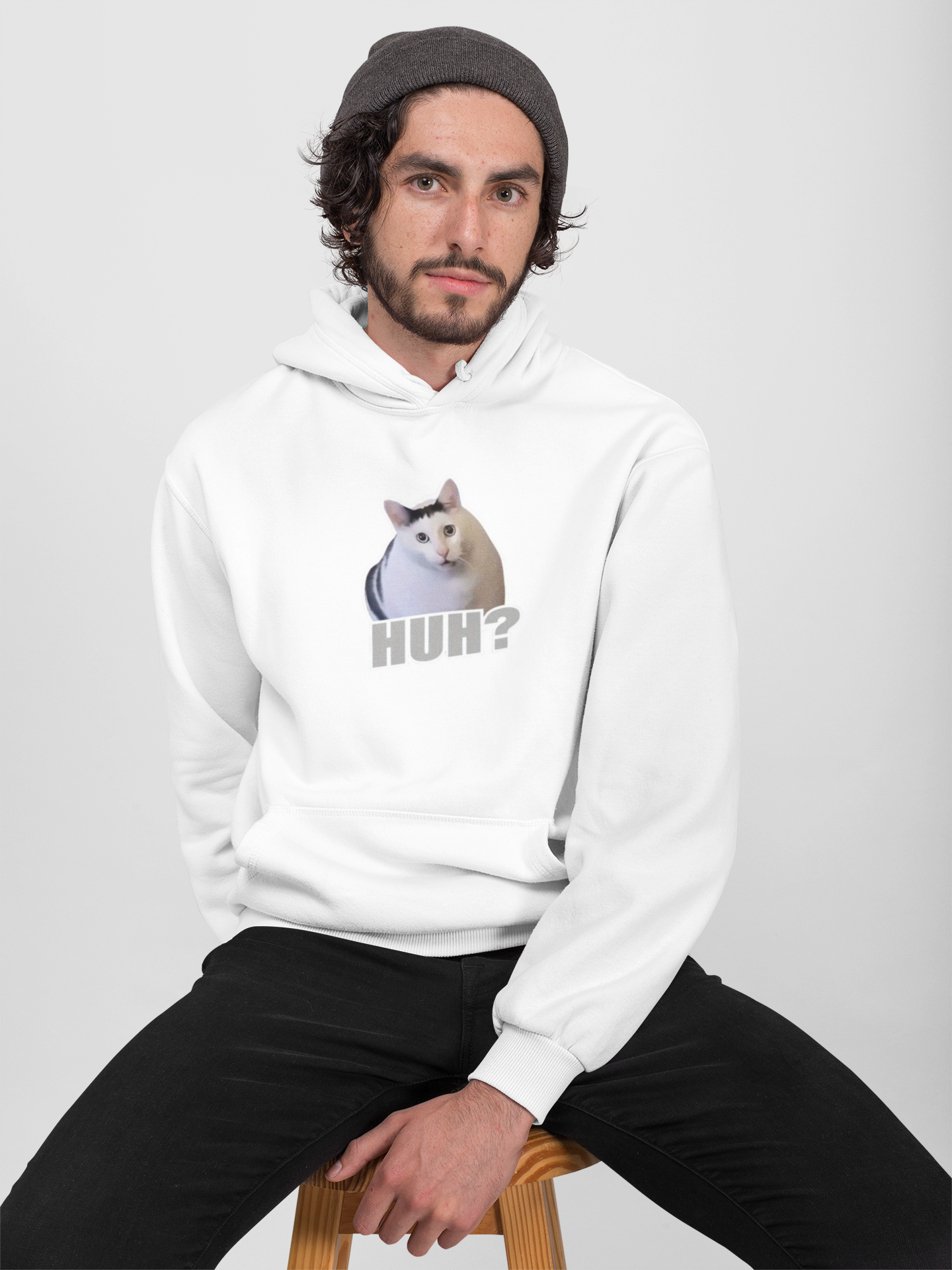 Nevermind Unisex Huh? Cat Sweatshirt