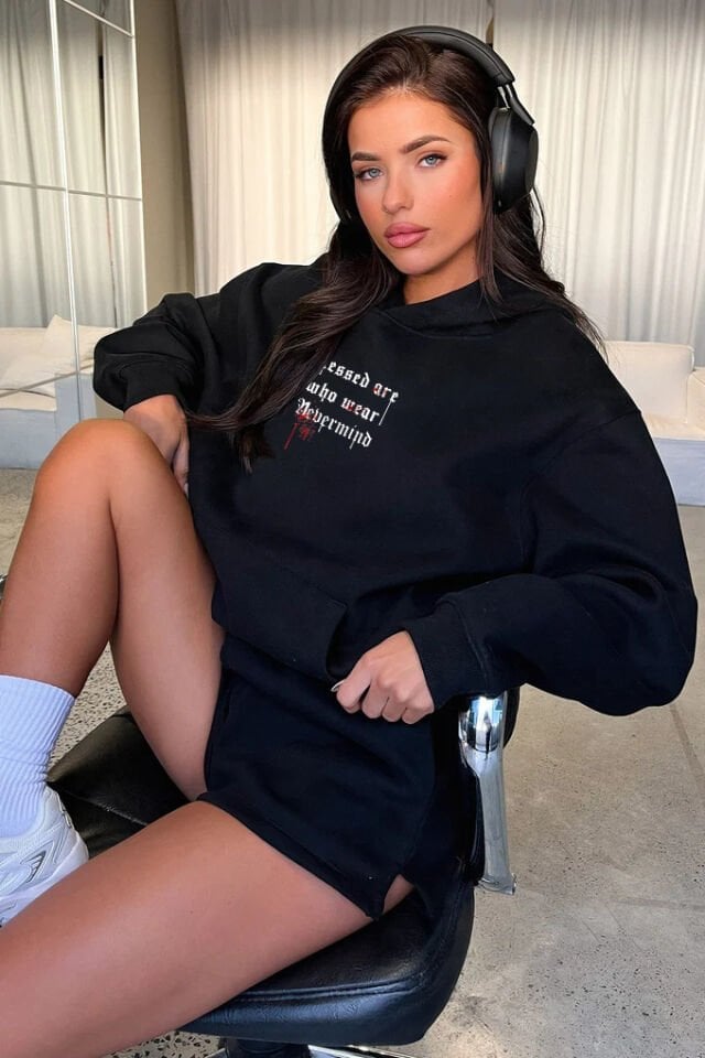 Unisex Oversize Hoodie - Blessed Tasarım Sweatshirt