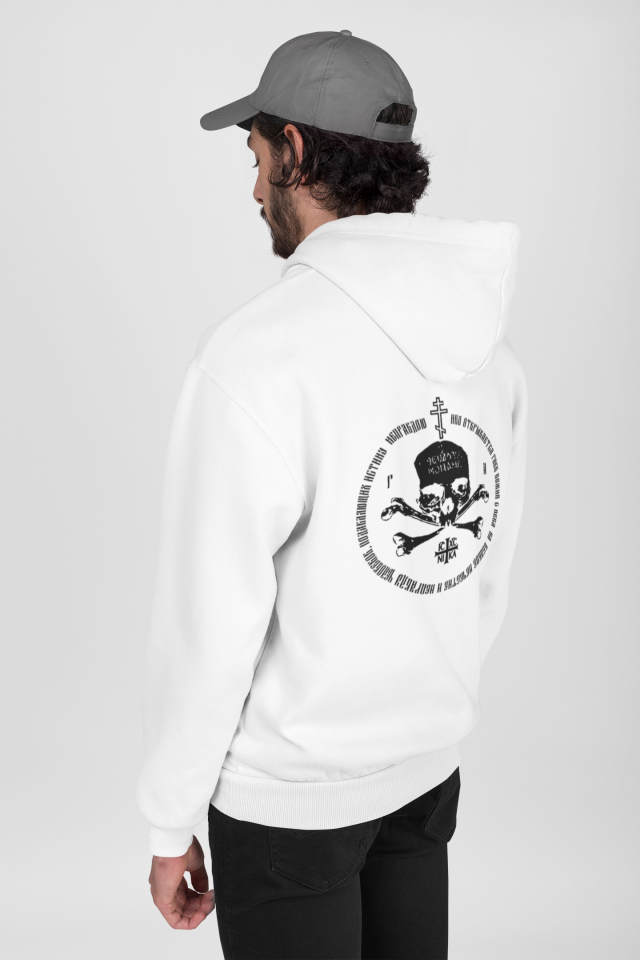 Kuru Kafa Baskılı Hoodie, Erkek Kapüşonlu Sweatshirt, Tam Pamuk Kışlık