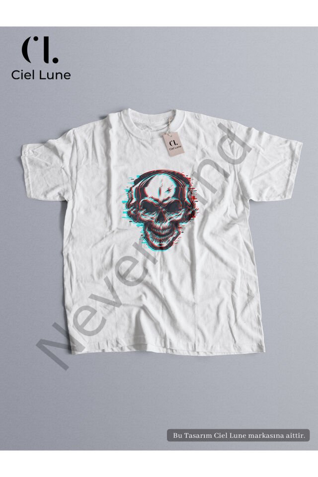 Unisex Skull Glich Custom Design - Oversize T-Shirt