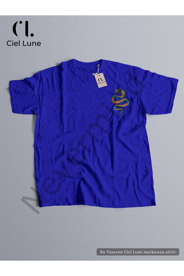Unisex Retro Snake Özel Tasarım - Oversize T-Shirt