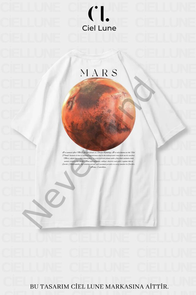 Unisex Women Men Mars Printed Custom Design Oversize T-shirt
