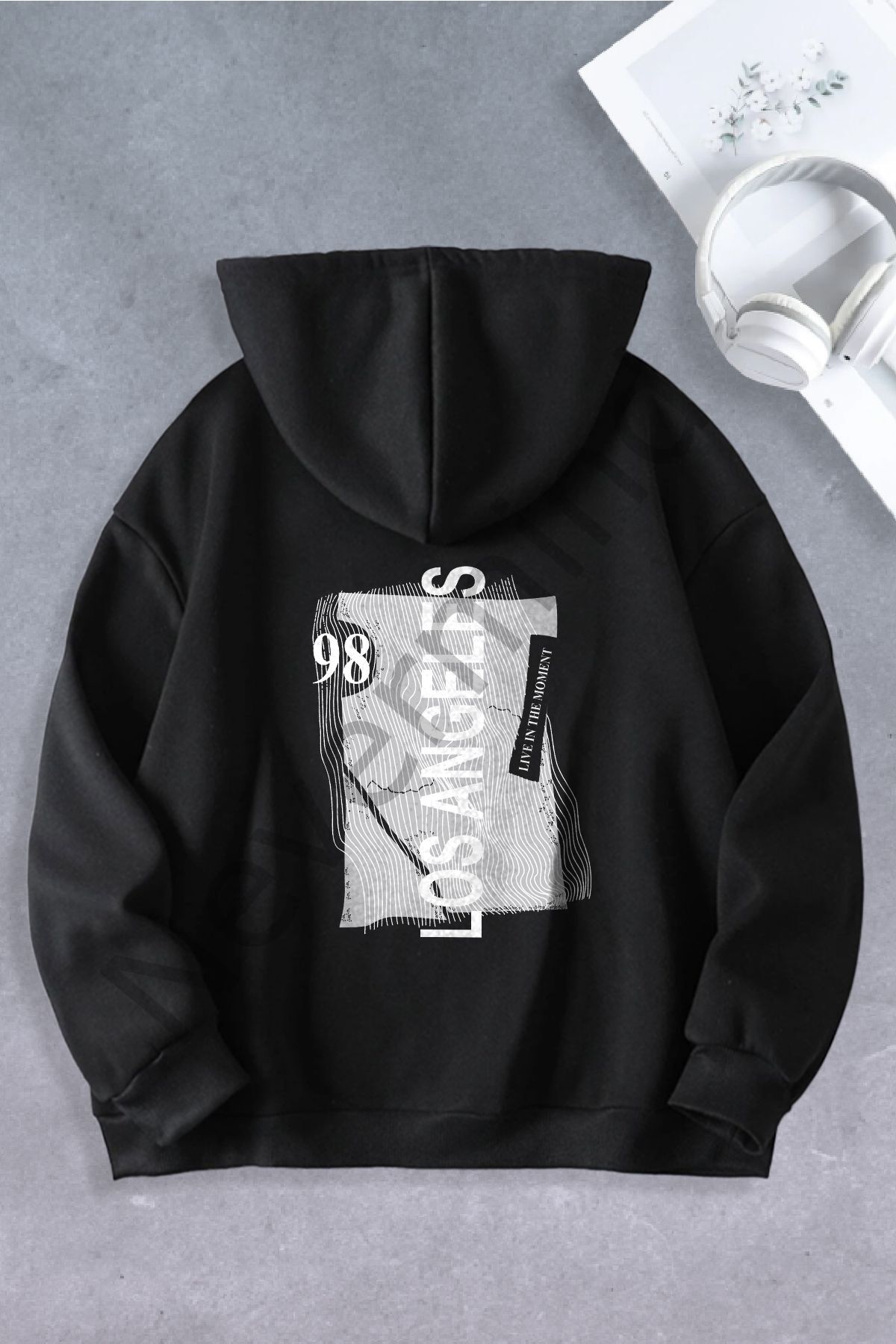 Unisex Women Men Los Angeles 1998 Printed Oversize Sweatshirt 2 Yarns