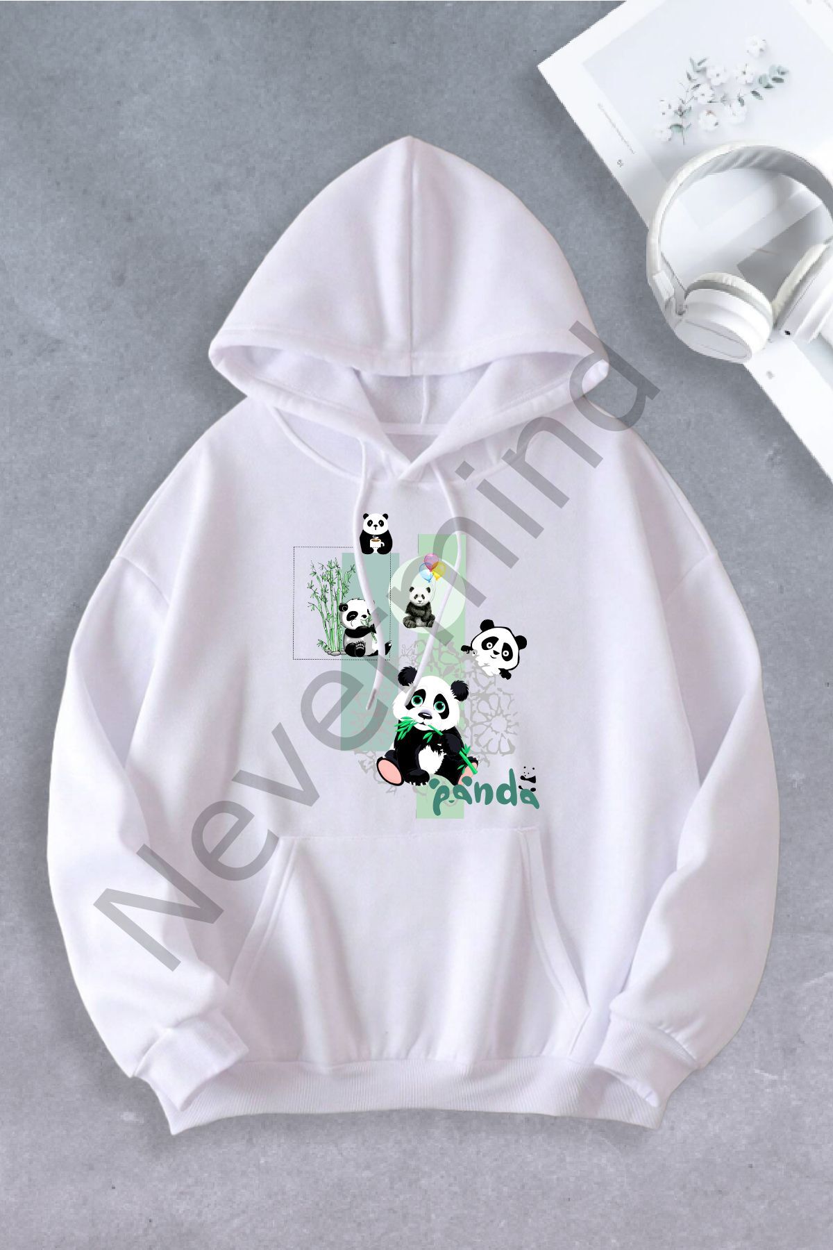 Unisex Women Men Panda Printed Oversize Sweatshirt