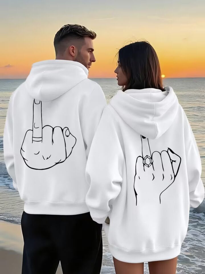 Oversize Hoodie Grafik El Çizimi Baskılı – Unisex Kapüşonlu Sweatshirt Streetwear 2'li Set