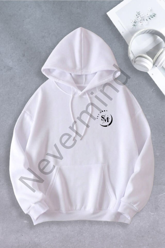 Unisex Women's Men's Skymoon Printed Oversize Sweatshirt 2 Yarn