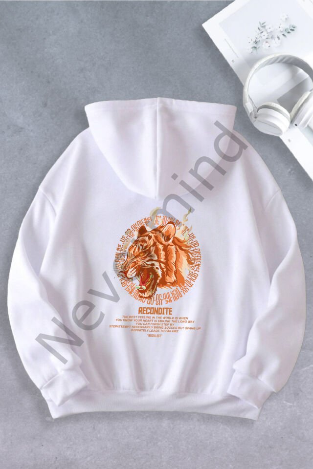 Unisex Damen Herren Tiger Print Oversize Sweatshirt